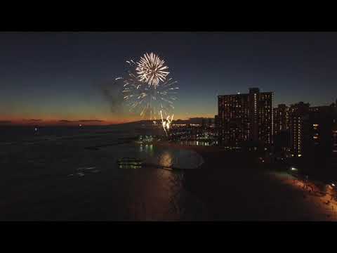 Fireworks Over Ocean | Copyright Free Video Footage