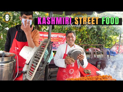 BARBEQUE King of SRINAGAR 🔥| CHILLI Seekh TUJJ + Zafrani Kahwa at Dal Lake | Srinagar Street Food!!