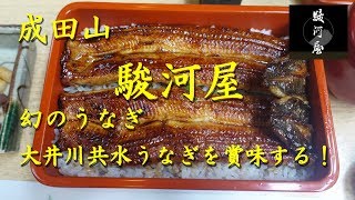 成田山【駿河屋】幻の大井川共水うなぎを賞味する！Rare Eel dishes of SURUGAYA in Narita.【飯動画】