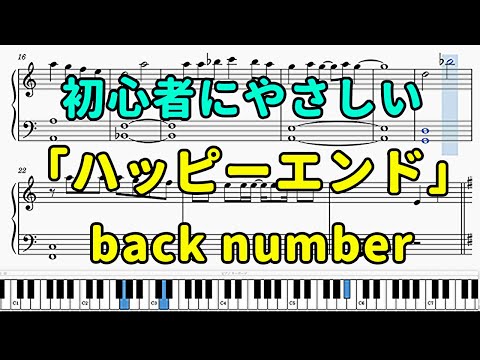 「ハッピーエンド」ピアノの簡単な楽譜（初心者）【back number】