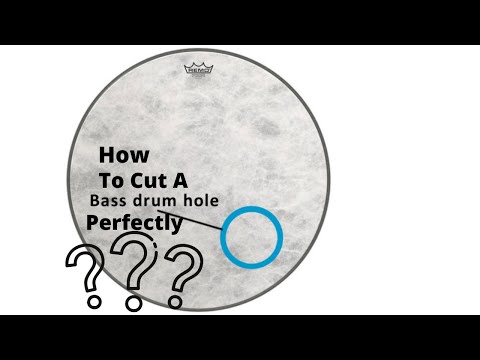 How to cut a microphone hole in a bass drum skin.