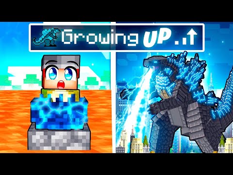 Growing Up as GODZILLA in Minecraft!