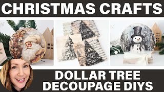 Dollar Tree Christmas Crafts / Decoupage for Christmas / Crafts to Make and Sell / Vintage Christmas