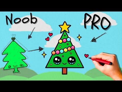 How to Draw a Cute Christmas Tree 🎄 | Easy Holiday Art for Kids!