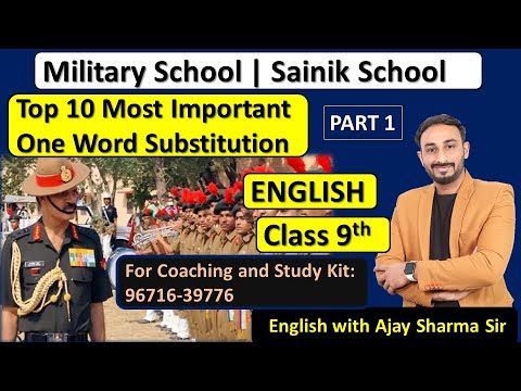 One Word Substitution for Military School Class 9th | Sainik School Online Coaching by Best Teacher