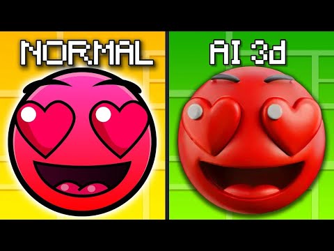 FIRE IN THE HOLE Normal Vs 3D AI Version | Geometry Dash Meme