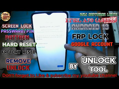 How to Hard Reset itel A70 A665L|How to FRP bypass Itel A70|Google Account Unlock by unlock Tool