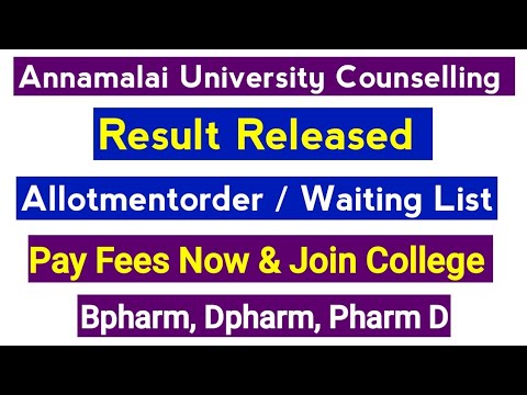 🔊Annamalai University Counselling Result Released 2024 🔊