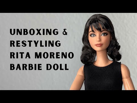 Review Unboxing Rebodying & Restyling the Rita Moreno Barbie Doll Deboxing