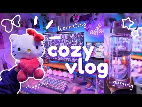 cute shopping and gaming vlog~🎮🌸 cozy day in my life | aesthetic, comfy vibes✨ + my genshin progress