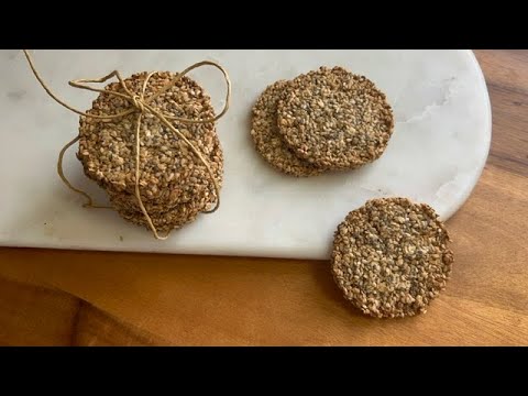 燕麦芝麻奇亚籽脆饼/无油健康版 Oatmeal Sesame Chia Healthy Chips