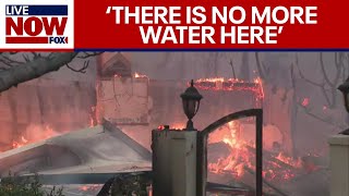 'NO WATER HERE' California residents angered as they rush to get pool water to help put flames out