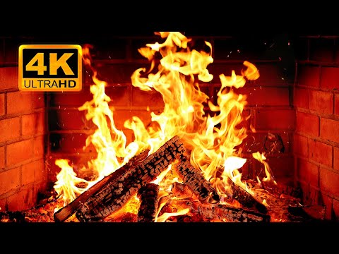 🔥 Cozy Fireplace 4K (12 HOURS). Fireplace with Crackling Fire Sounds. Fireplace Ambience