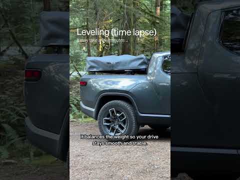 Rivian INCREDIBLE auto levelling feature for camping #car #rivian #4x4 #camping