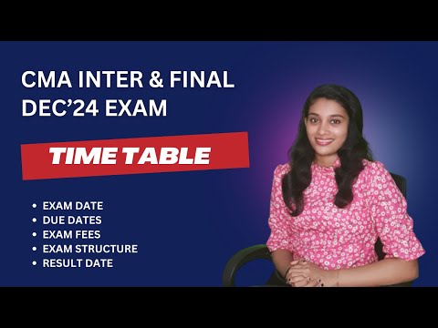 CMA Inter & Final Dec'24  Exam | Complete Guide & Details  | Exam Time Table