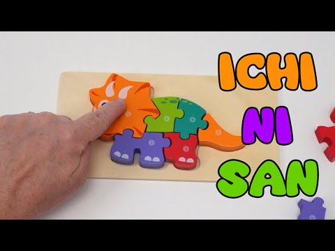 Best Toddler Number Learning | Learn Numbers in English and Japanese with Cute Dinosaur Puzzles!