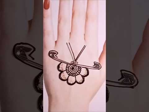 Easy mehndi design using safety 🧷 #mehandi #trending #youtubeshorts #shortvideo #viralvideo