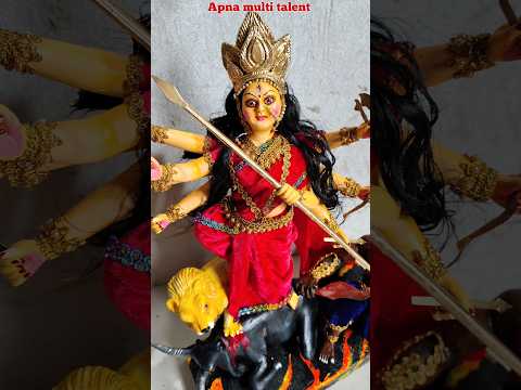 मिट्टी से दुर्गा माता बनाने सीखें || Small durga mata idol making || Durga Puja #Shorts