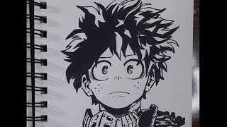 Dibujando a Izuku Midoriya del anime My Hero Academia