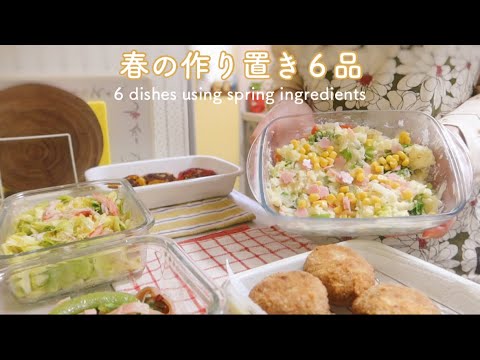 The daily routine of making 6 mealpreps using spring ingredients in Japan🍡