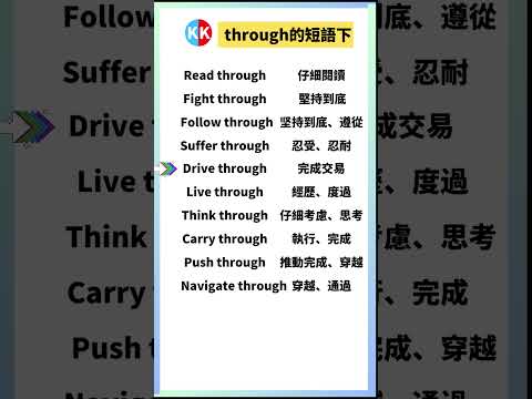 【零基礎英文短語】through短語下 #英文  #英文短語 #常見短語 #基礎英文短語 #跟讀英文單詞 #英文聽力