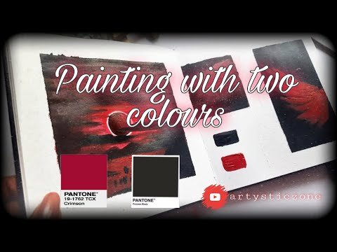 Red & Black Painting| Two colour acrylic painting|Journal art