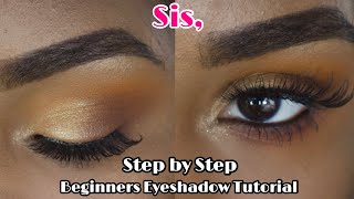 STEP BY STEP CLASSIC BEGINNERS EYESHADOW TUTORIAL | Makeup For Beginners | WOC | Black Women