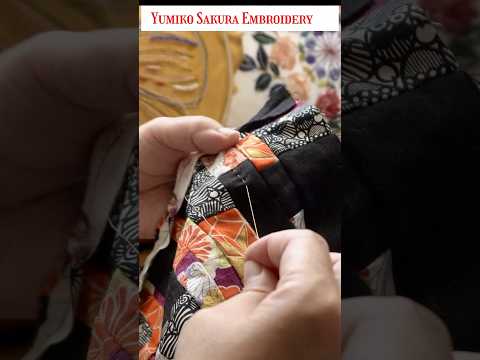 Running stitch for Japanese wagara fabric  #shorts #embroidery #yumikosakuraembroidery  #beginners