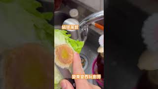 變東變西玩廚房～結球萵苣是蠻多早餐店用的生菜，其實它不便宜！我買過一小球要109元，沒幾片葉子🍃