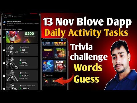 13 Nov Blove Dapp Trivia challenge & words guess combo | BLove  Daily Activity Today, crypto mining