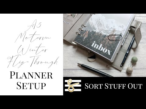 Moterm A5 Winter 2020 Setup - Ring Planner Flip Through - Minimal, Neutral Functional Planner