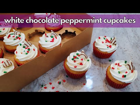 White Chocolate Peppermint Cupcakes! | A Festive Holiday Dessert!