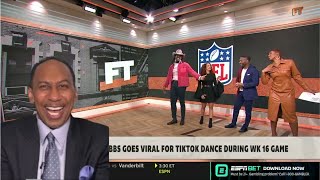 FIRST TAKE | Stephen A. laughs at Jahmyr Gibbs’ On-Field Dance during Lions-Bears game goes viral