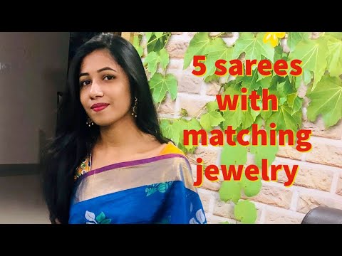 5 sarees with matching jwelari