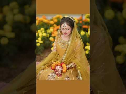 Mehndi bride in full yellow dress #mehndibrides #mehndidressdesign