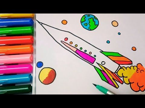 Drawing and Painting Rocket for Kids & Toddlers | Simple Drawing, Coloring #drawing