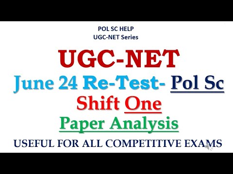 ANALYSIS OF  ACTUAL  JUNE 2024 PAPER OF UGC NET PAPER 2-POLITICAL SCIENCE- SHIFT ONE