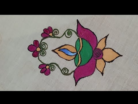 Latest Creative easy Fabric Rongoli🌺 | Traditional New Year Rangoli design 🌺 | Mugglu | Acrylic 🎨Art