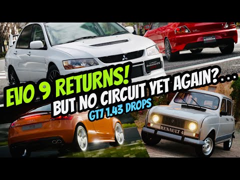 Evo 9 Returns! But Still No Circuit…| GT7 1.43 February Update Trailer | Renault 4 | Audi TT-S