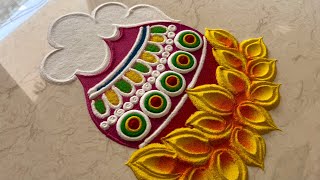 Pongal festival rangoli designs 2025🪷/ sankranti rangoli/ pongal pot rangoli