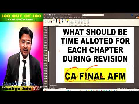 What Should be Time allotted for Each Chapter During CA Final AFM Revision | Complete Strategy