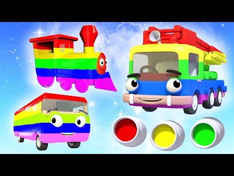 🚂🎨 Learn Color Adventures with Trains and More Vehicles - Finger Family & Nursery Rhymes for Kids