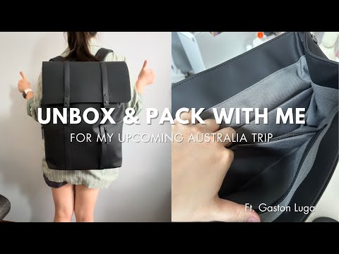 ✨ Unbox & pack with me! ft. Gaston Luga SPLÄSH 2.0 (16" in black) ✈️ upcoming trip to Australia 🇦🇺