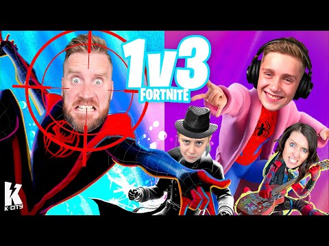 Can I Survive My Family in Fortnite? (1v3 Spider-Verse Challenge)