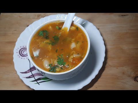 Veg Pasta Soup 🍲 Recipe | How to make pasta Soup in 5 minutes