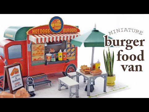 Burger & Hotdog Food Van Diorama (canon papercraft)