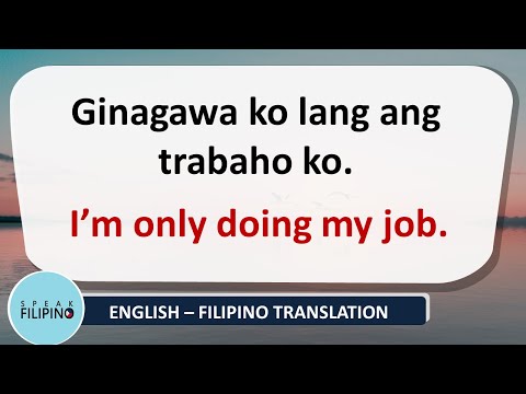 USEFUL FILIPINO PHRASES with "LANG" (ONLY/JUST) (English - Tagalog)