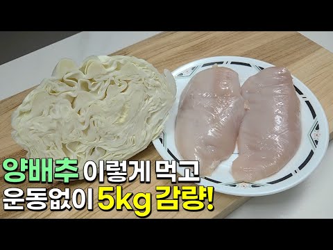 양배추와 닭가슴살을 이렇게 드세요!! 무조건 살빠지는데 맛이 기가막혀요👍💯