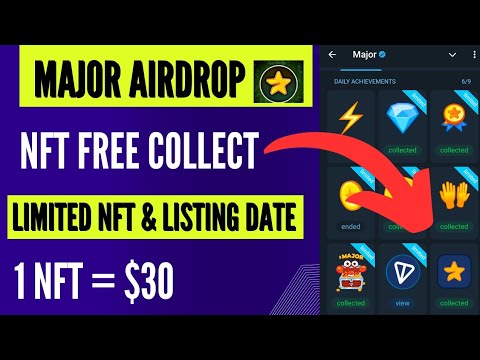 Major free daily achievement | Major free nft claim | Major ma free nft kaisy claim kre