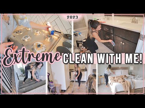 NEW! EXTREME ALL DAY Clean With Me // DEEP CLEANING MOTIVATION 2023 AND SPRING CLEANING PART 1